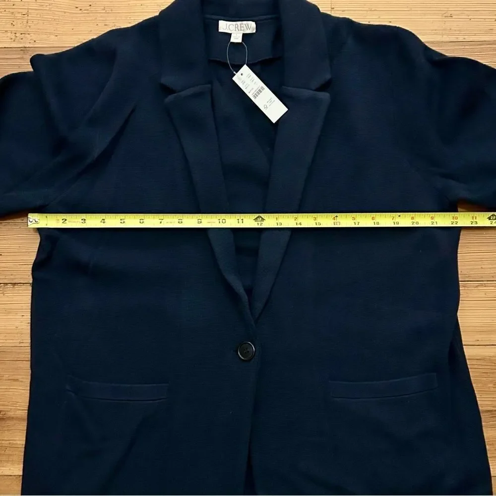 J. Crew Cecile relaxed sweater-blazer. Navy. Size L. NWT.